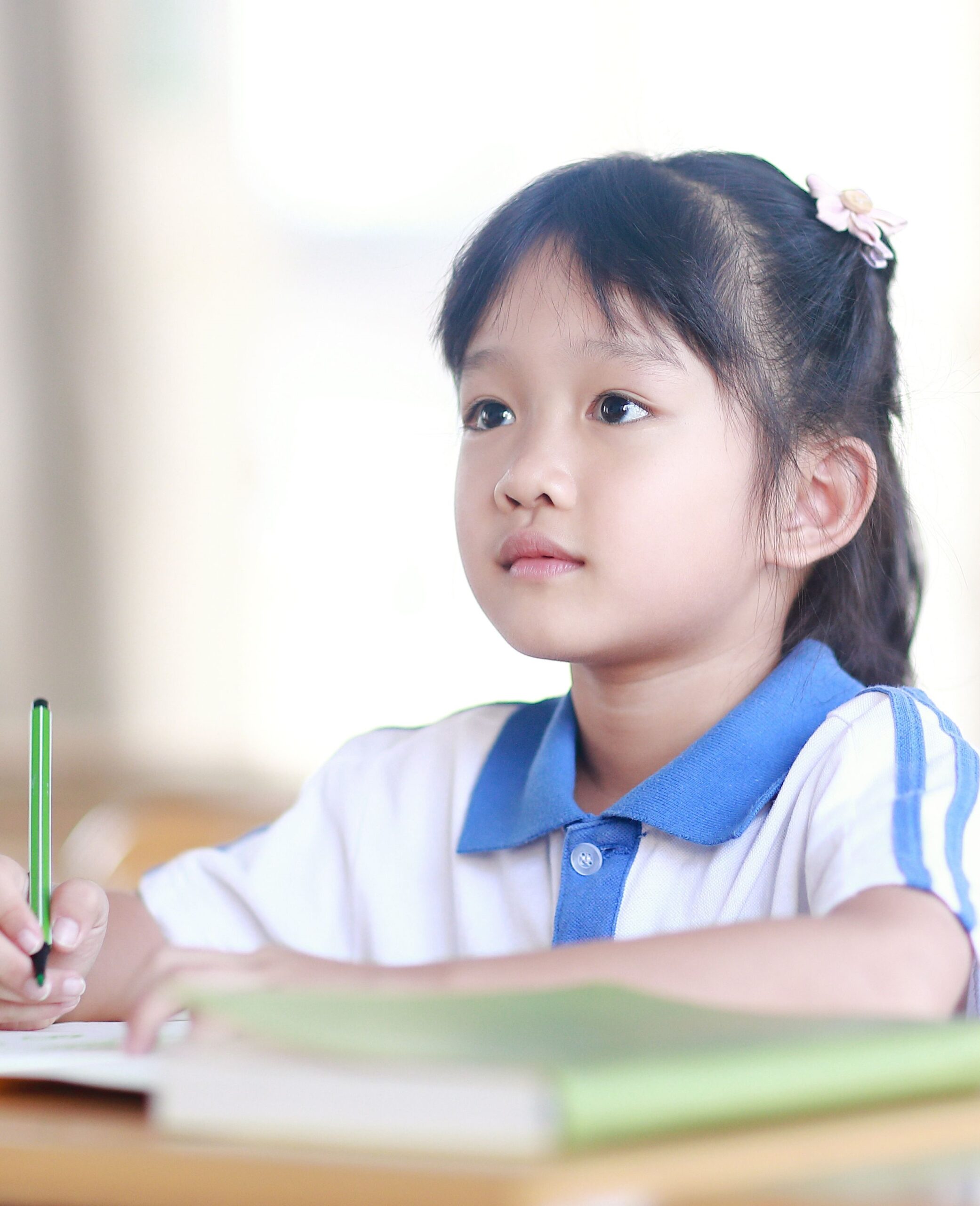 Schoolgirl doing homwork